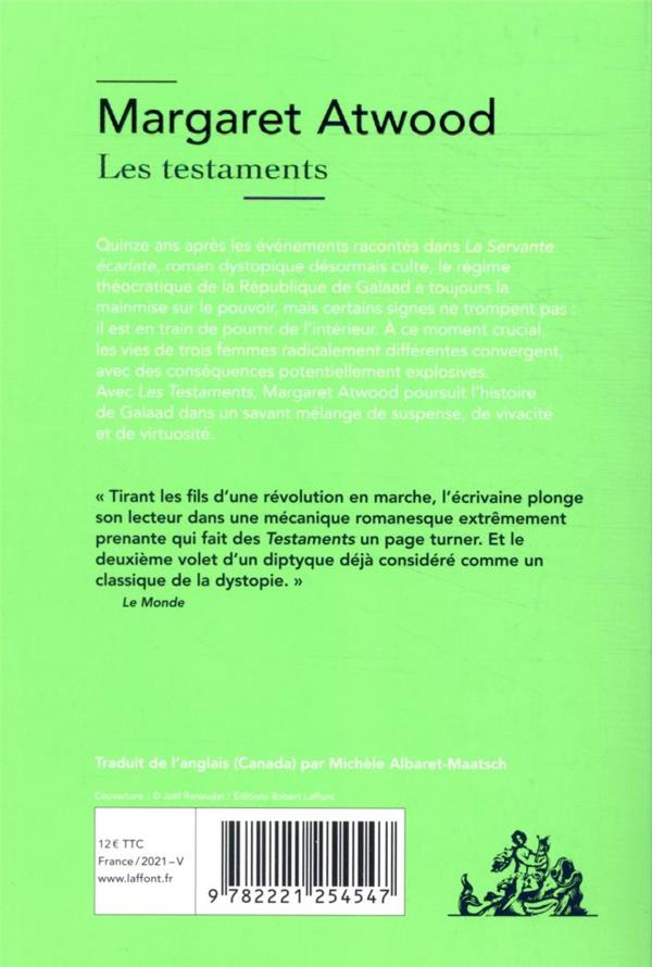 Quatrième de couverture de « Les testaments »