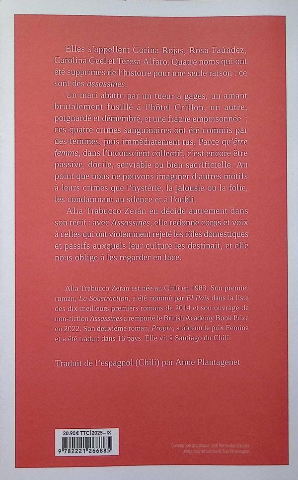 Quatrième de couverture de « Assassines »