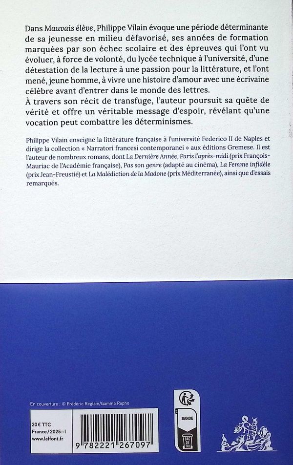 Quatrième de couverture de « Mauvais élève »