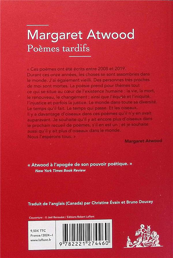 Quatrième de couverture de « Poèmes tardifs »