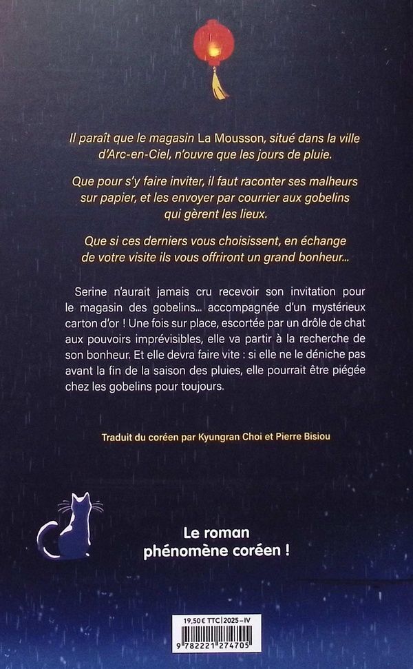 Quatrième de couverture de « LE MAGASIN QUI N'OUVRE QUE LES JOURS DE PLUIE »