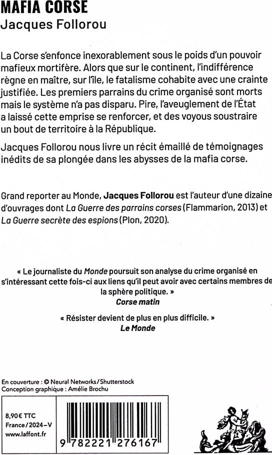 Quatrième de couverture de « MAFIA CORSE - UNE ILE SOUS INFLUENCE »