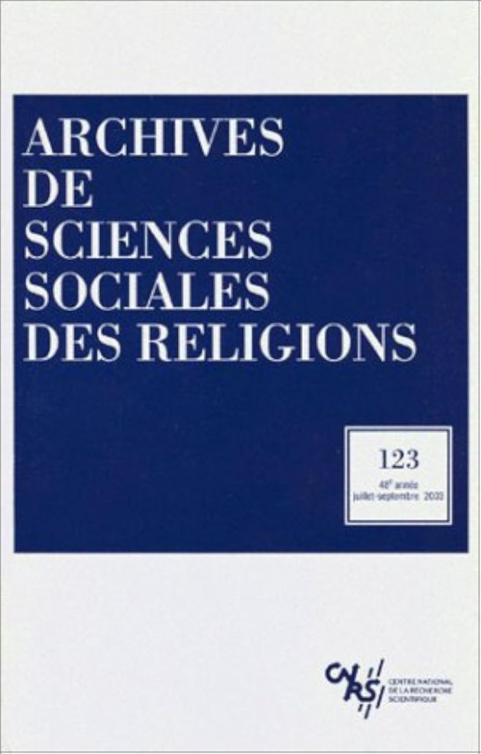 Couverture du livre « ARCHIVES DE SCIENCES SOCIALES DES RELIGIONS 123 », librairie Les Contes Infusés à Corte