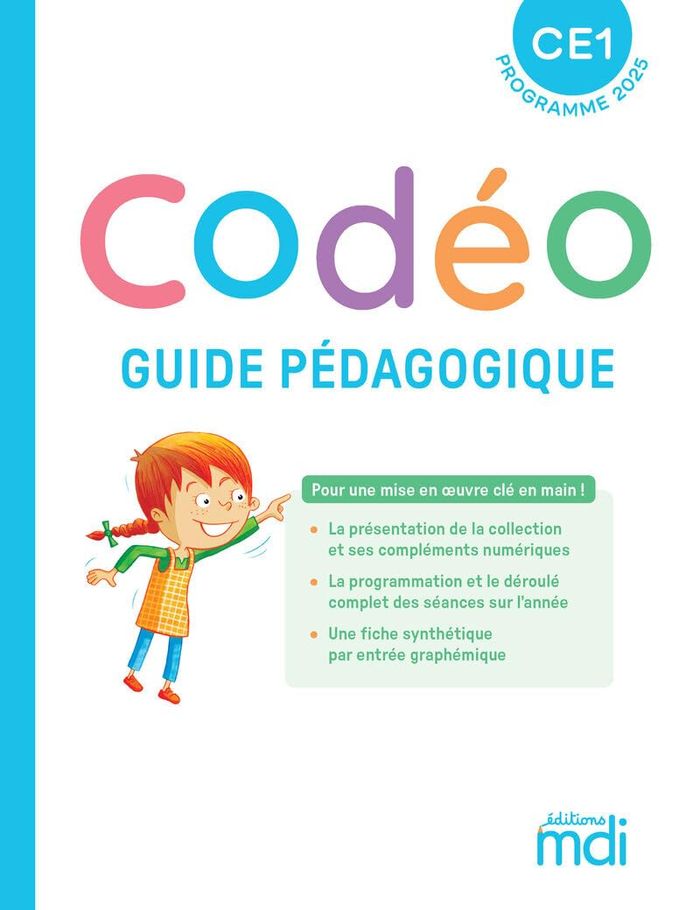 Couverture du livre « CODEO - CE1 - GUIDE PEDAGOGIQUE » de Delbois/grillet, librairie Les Contes Infusés à Corte