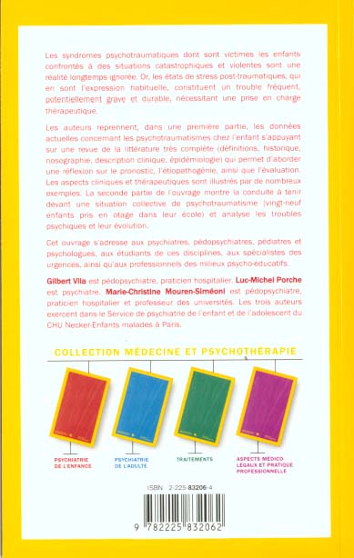 Quatrième de couverture de « L'ENFANT VICTIME D'AGRESSION ETATS DE STRESS POST-TRAUMATIQUES CHEZ L'EANFANT ET L'ADOLESCENT - POD »