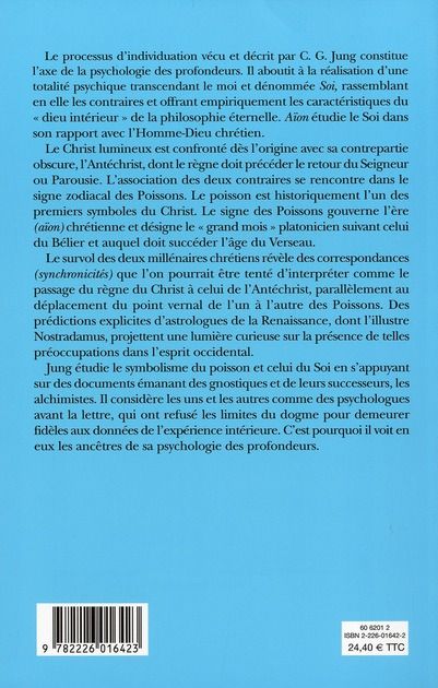 Quatrième de couverture de « AION - ETUDE SUR LA PHENOMENOLOGIE DU SOI »
