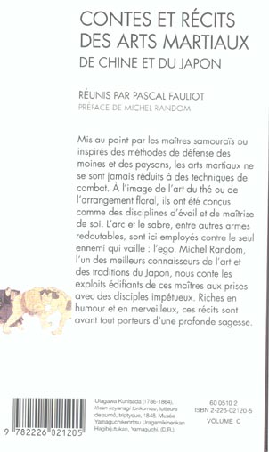 Quatrième de couverture de « SPIRITUALITES VIVANTES POCHE - T45 - CONTES ET RECITS DES ARTS MARTIAUX DE CHINE ET DU JAPON »
