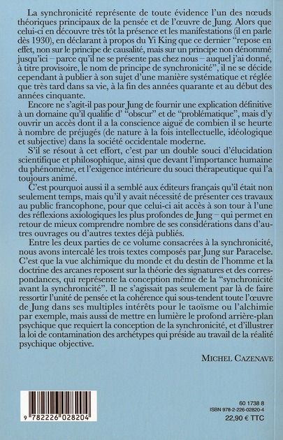Quatrième de couverture de « SYNCHRONICITE ET PARACELSICA »