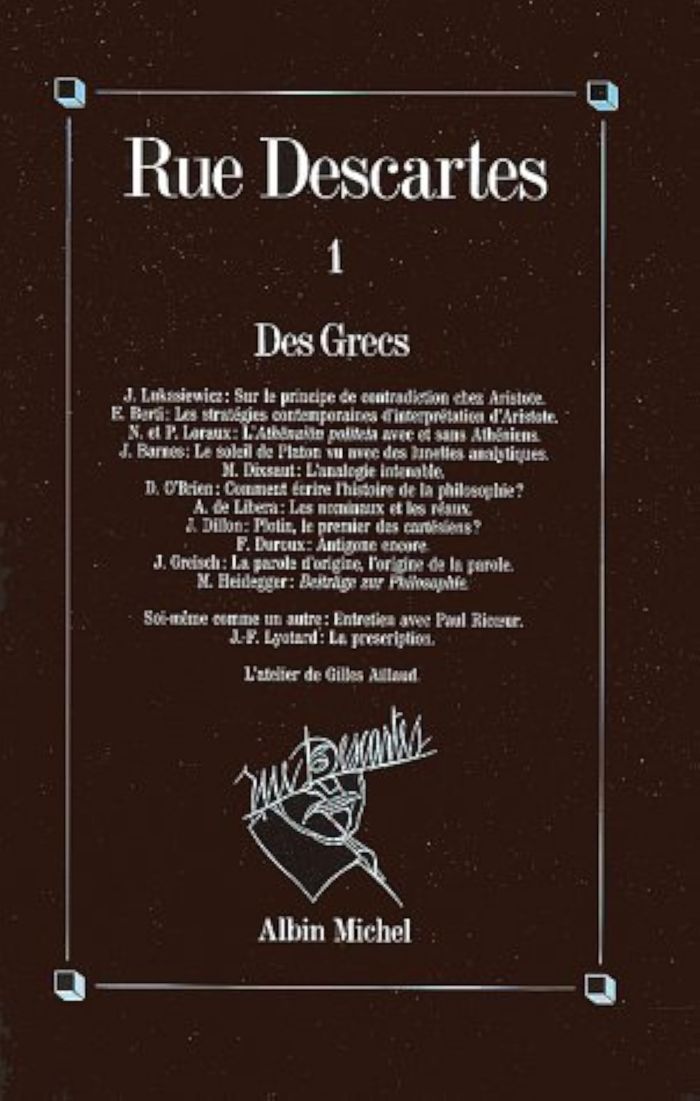 Couverture du livre « REVUE "RUE DESCARTES" NOS 1-2 - DES GRECS » de Collectif, librairie Les Contes Infusés à Corte