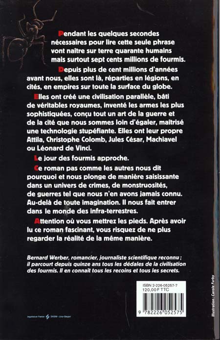 Quatrième de couverture de « LES FOURMIS »