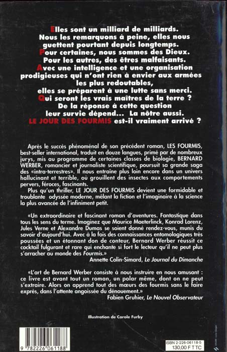 Quatrième de couverture de « LE JOUR DES FOURMIS »