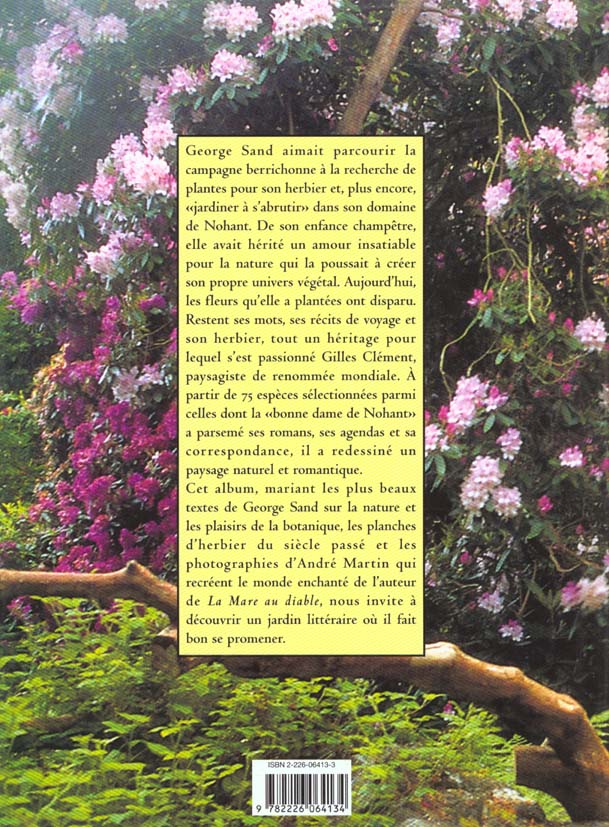 Quatrième de couverture de « LE JARDIN ROMANTIQUE DE GEORGE SAND »