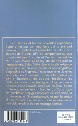 Quatrième de couverture de « SPIRITUALITES VIVANTES POCHE - T186 - MAHOMET »