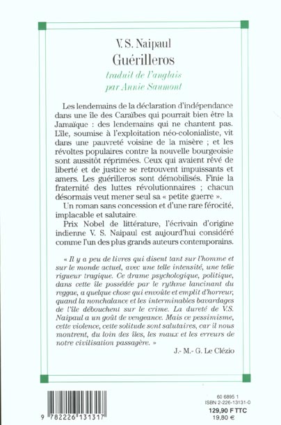 Quatrième de couverture de « GUERILLEROS »