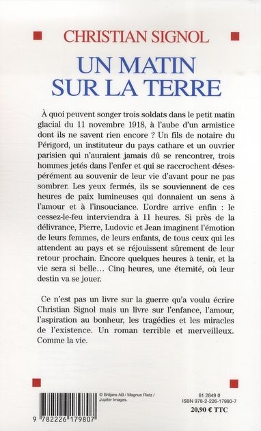 Quatrième de couverture de « Un matin sur la terre : roman »