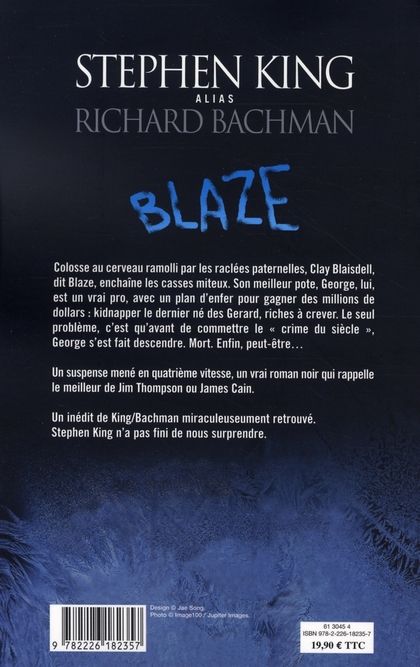 Quatrième de couverture de « Blaze : roman »