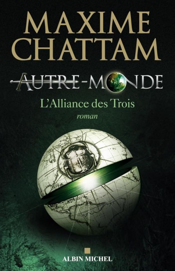 Couverture du livre « L'alliance des Trois : roman » de Maxime Chattam, librairie Les Contes Infusés à Corte