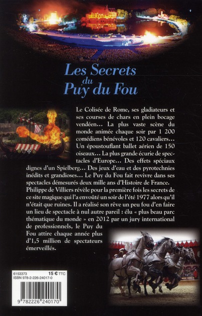 Quatrième de couverture de « Les secrets du Puy-du-Fou »