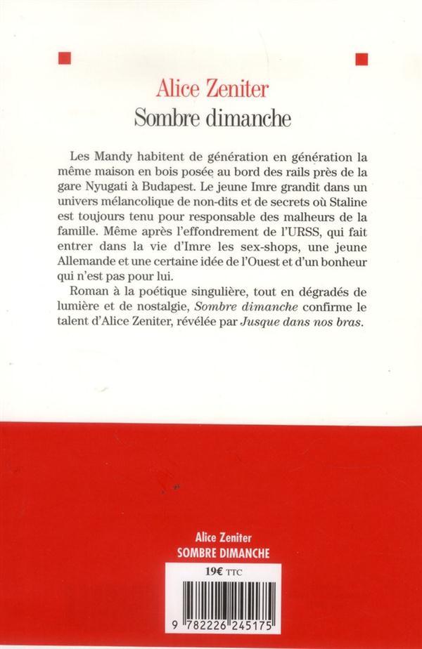Quatrième de couverture de « Sombre dimanche : roman »