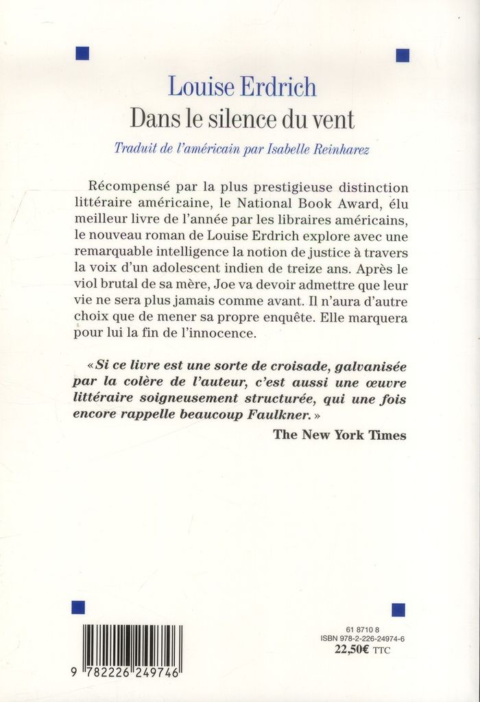 Quatrième de couverture de « Dans le silence du vent : roman »