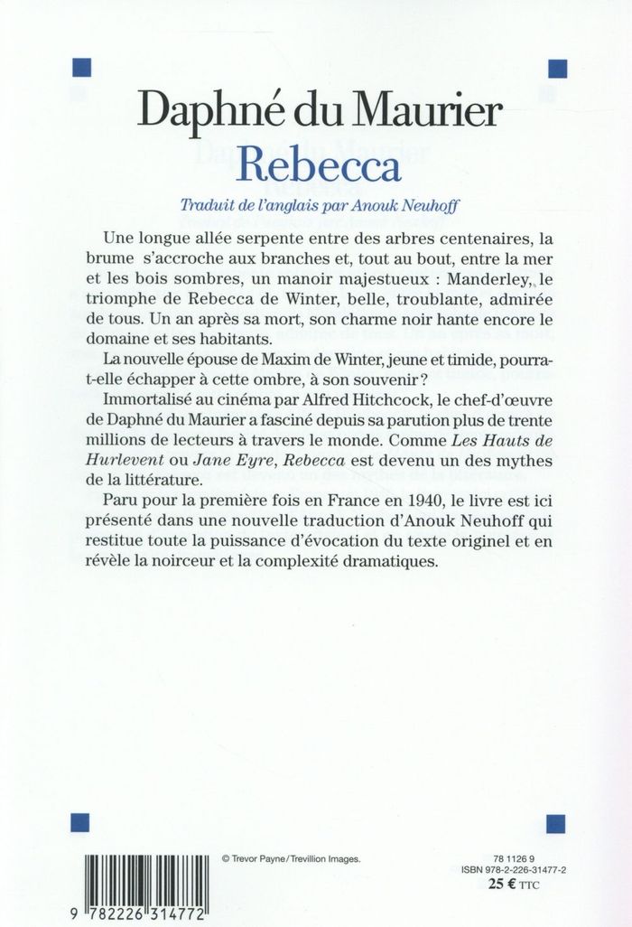 Quatrième de couverture de « Rebecca : roman »
