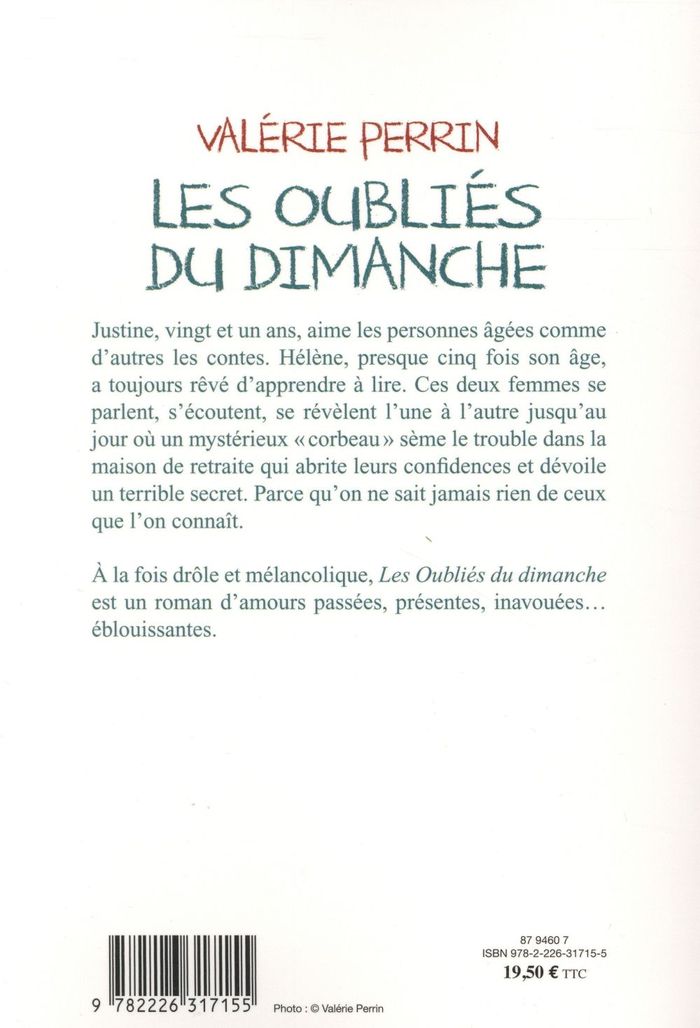 Quatrième de couverture de « Les oubliés du dimanche : roman »