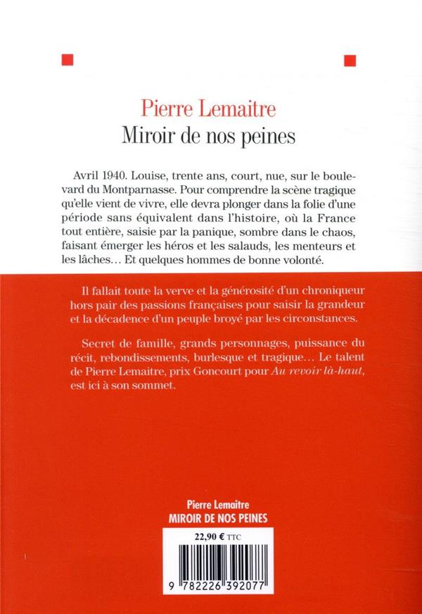Quatrième de couverture de « Miroir de nos peines : roman »