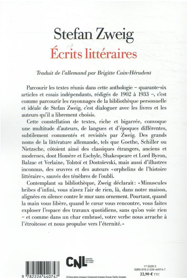 Quatrième de couverture de « Écrits littéraires : d'Homère à Tolstoï »