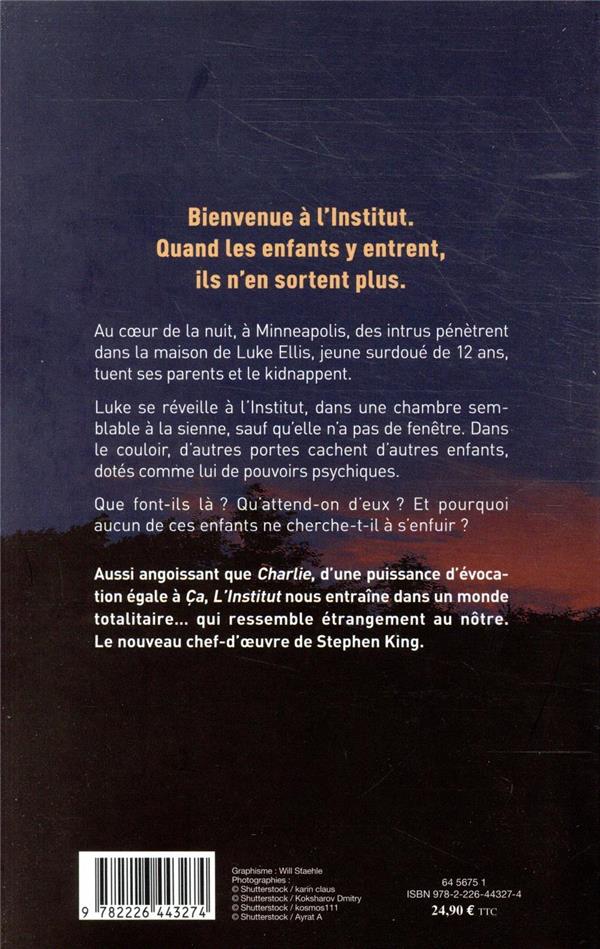 Quatrième de couverture de « L'institut : roman »