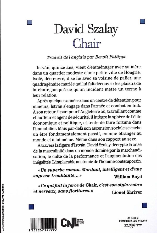 Quatrième de couverture de « Chair : roman »