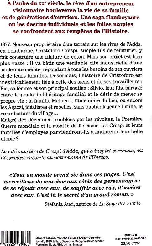 Quatrième de couverture de « La splendeur des Crespi : roman »