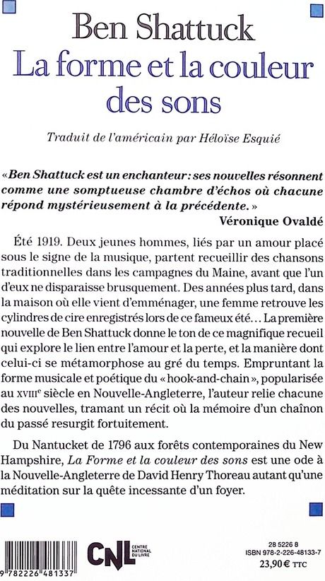 Quatrième de couverture de « La forme et la couleur des sons »