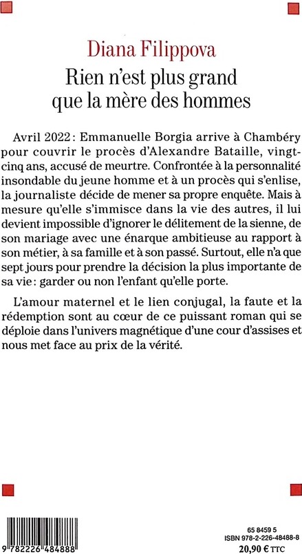 Quatrième de couverture de « Rien n'est plus grand que la mère des hommes : roman »