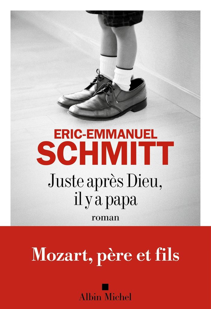 Couverture du livre « JUSTE APRES DIEU, IL Y A PAPA » de E-E. Schmitt, librairie Les Contes Infusés à Corte