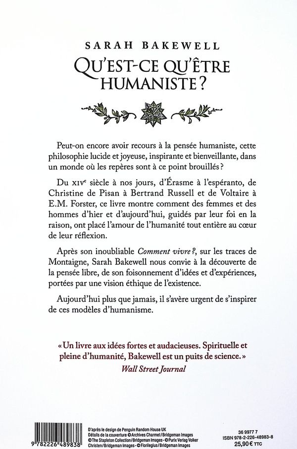 Quatrième de couverture de « Qu'est-ce qu'être humaniste ? : une brève histoire de la liberté de pensée »