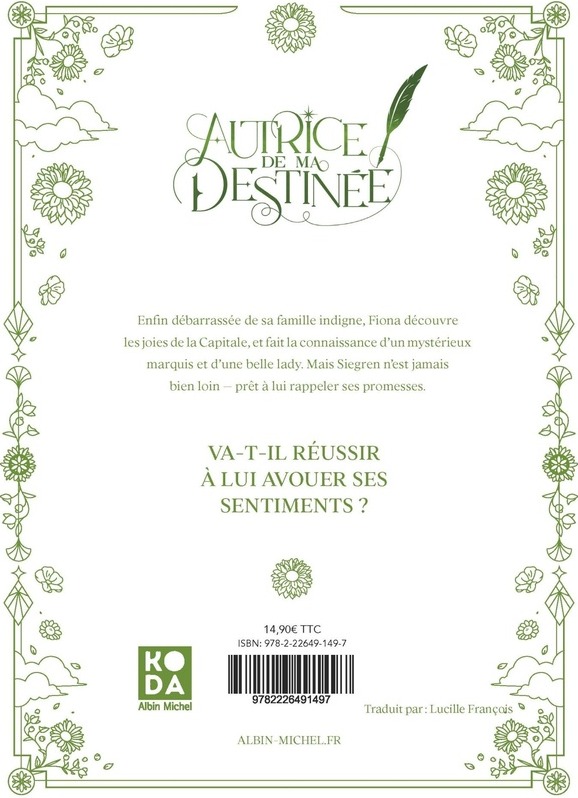 Quatrième de couverture de « Autrice de ma destinée »