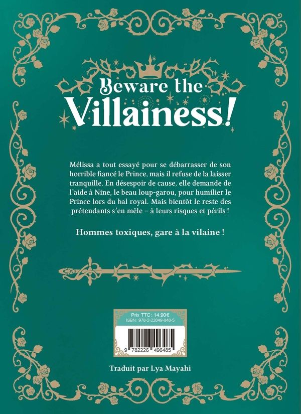 Quatrième de couverture de « Beware the villainess ! »
