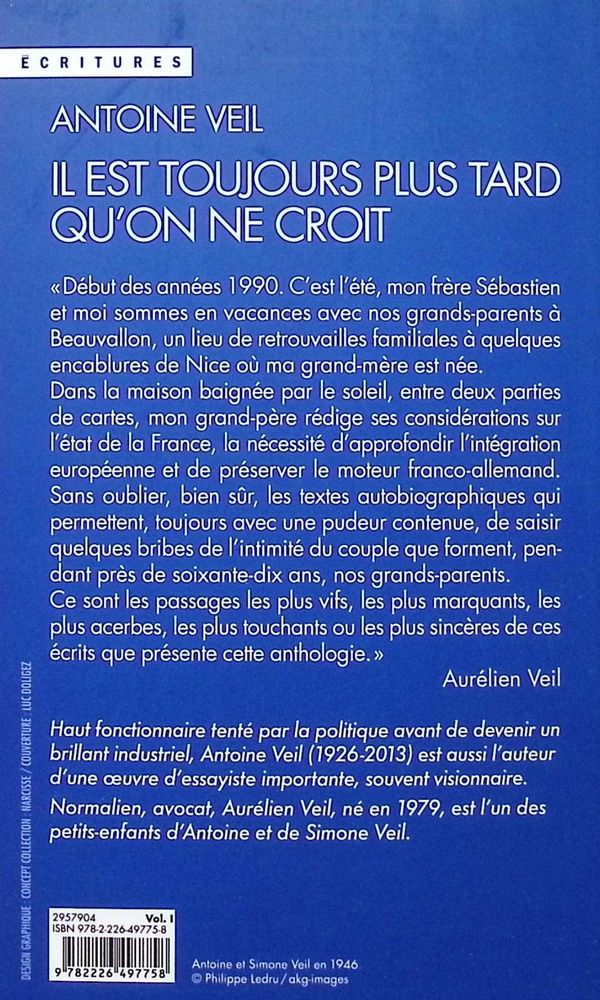 Quatrième de couverture de « Il est toujours plus tard qu'on ne croit : chroniques »