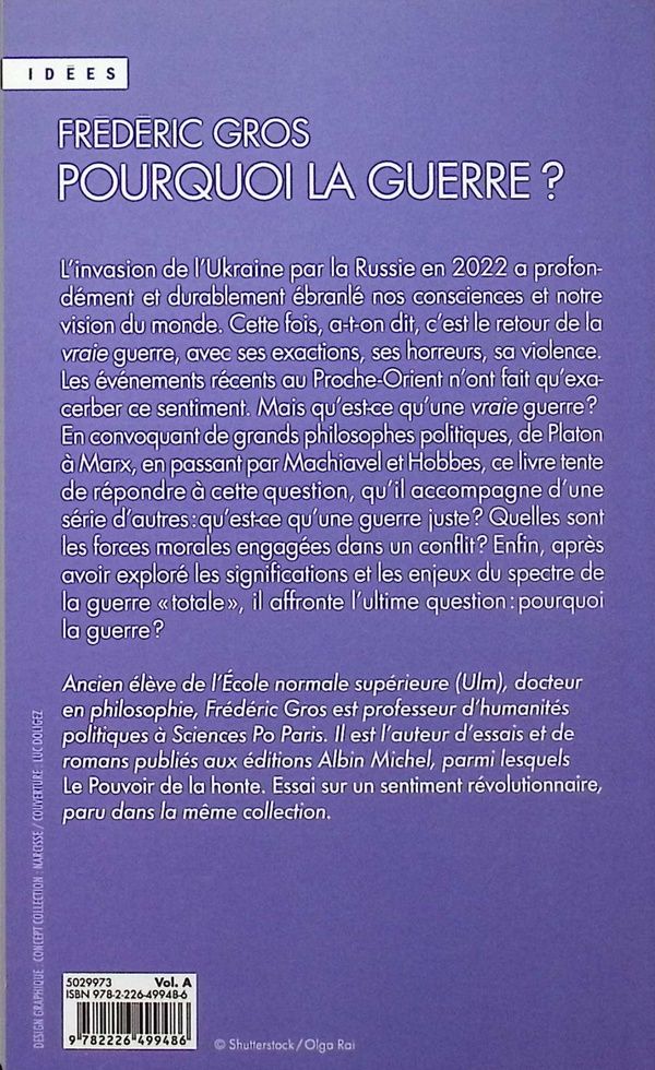 Quatrième de couverture de « Pourquoi la guerre ? »