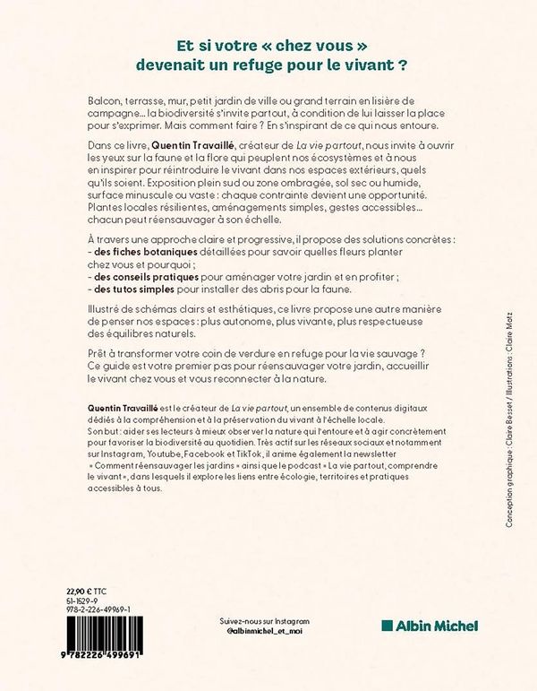 Quatrième de couverture de « Le guide pour réensauvager les jardins : jardins, balcons, terrains... »