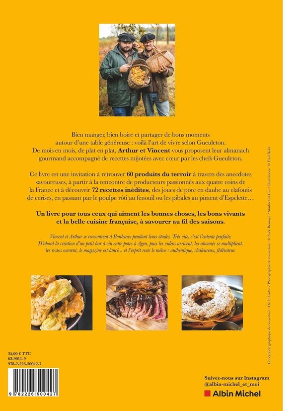 Quatrième de couverture de « Une année à la table des bons vivants : 60 produits du terroir à déguster de janvier à décembre »