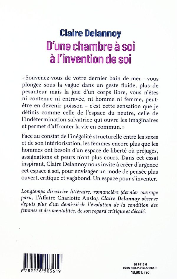Quatrième de couverture de « D'une chambre à soi à l'invention de soi »