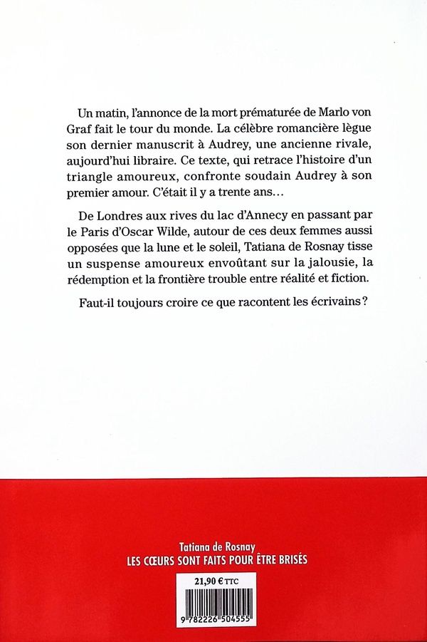Quatrième de couverture de « LES COEURS SONT FAITS POUR ETRE BRISES »