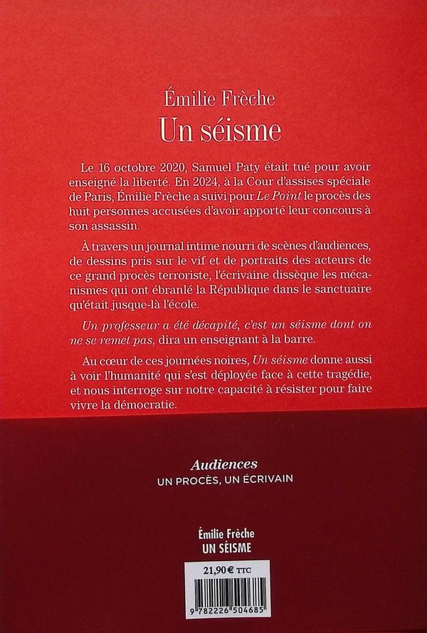 Quatrième de couverture de « Un séisme »