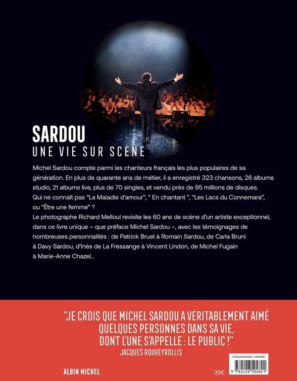 Quatrième de couverture de « Sardou : une vie sur scène »