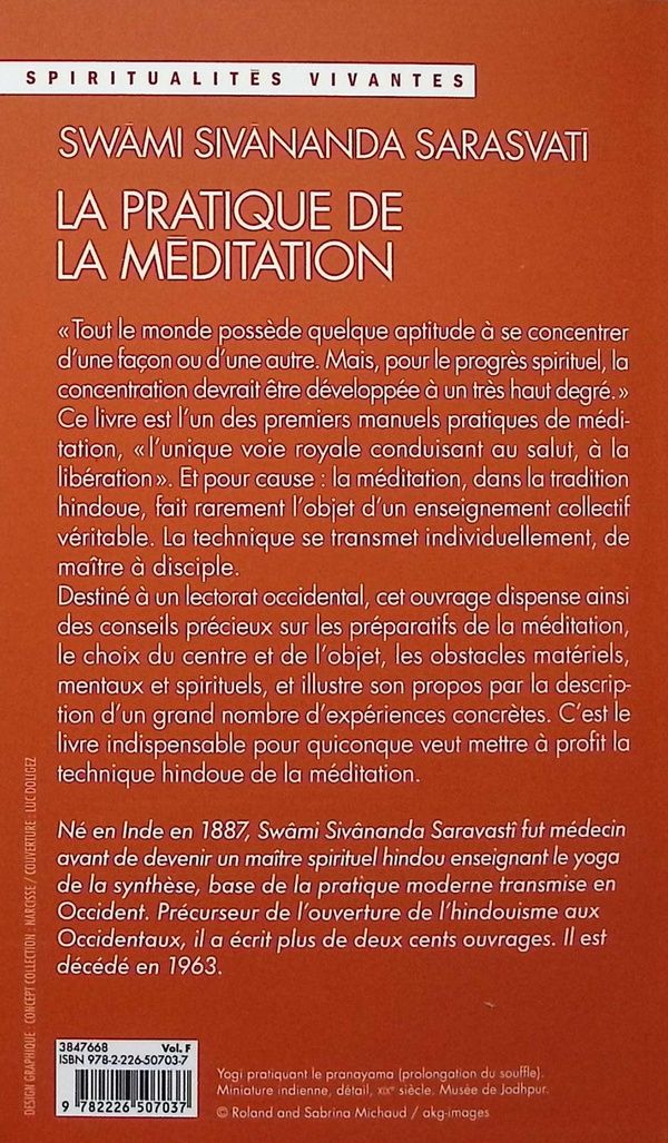 Quatrième de couverture de « La pratique de la méditation »