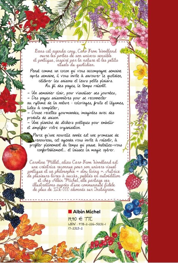 Quatrième de couverture de « MON AGENDA COSY DES 4 SAISONS - 2027 - 12 MOIS POUR SAVOURER LES PETITS PLAISIRS DE L'ANNEE »