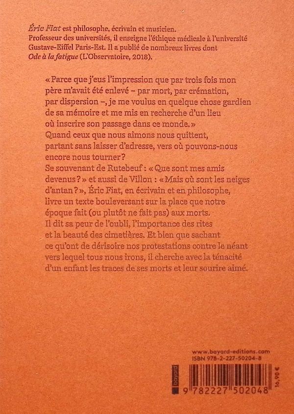 Quatrième de couverture de « Où sont donc mes morts allés ? »