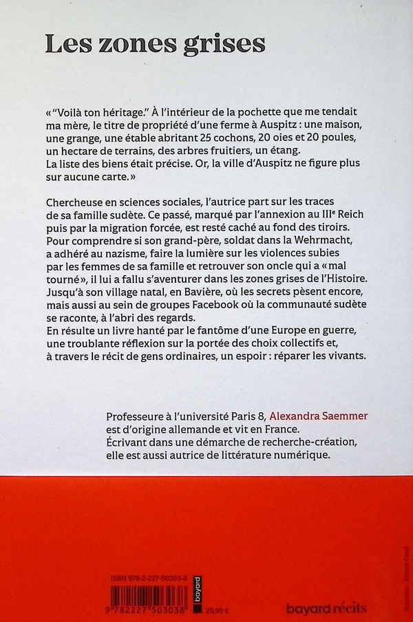 Quatrième de couverture de « Les zones grises : enquête familiale à la lisière du Troisième Reich »