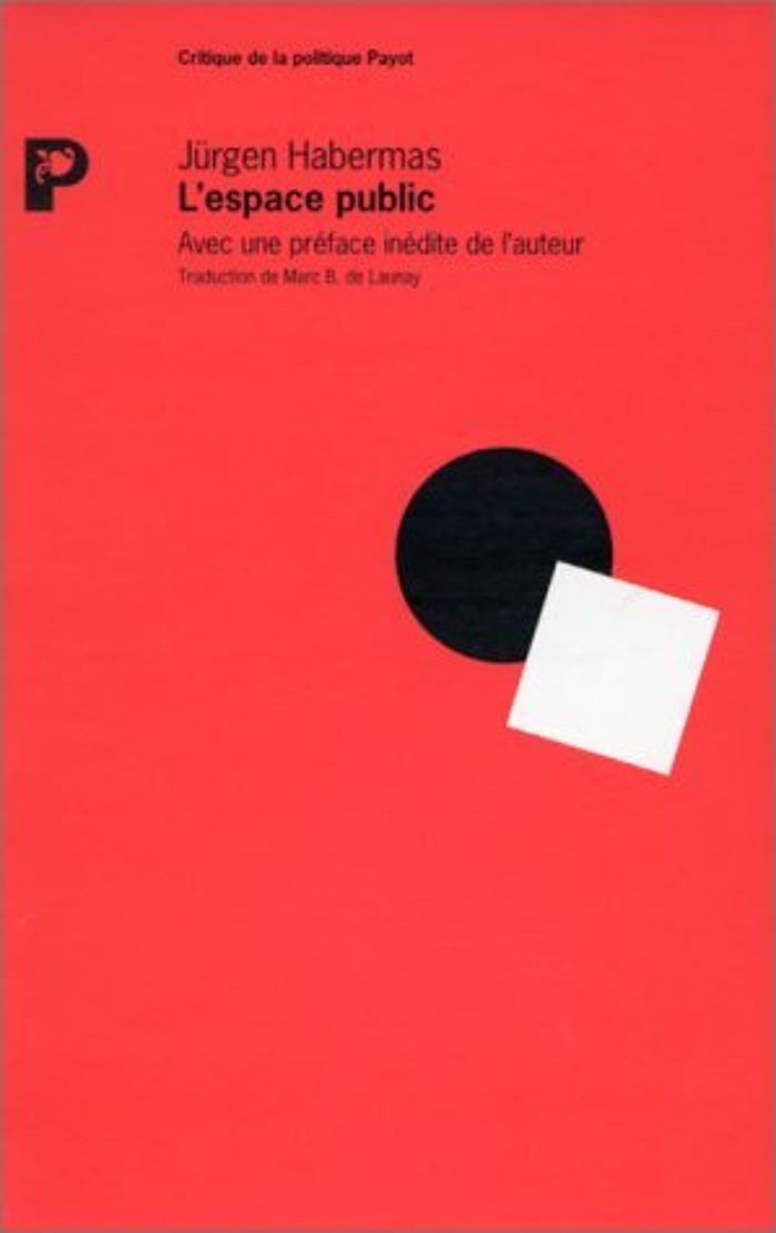 Couverture du livre « L'ESPACE PUBLIC » de Jurgen Habermas, librairie Les Contes Infusés à Corte
